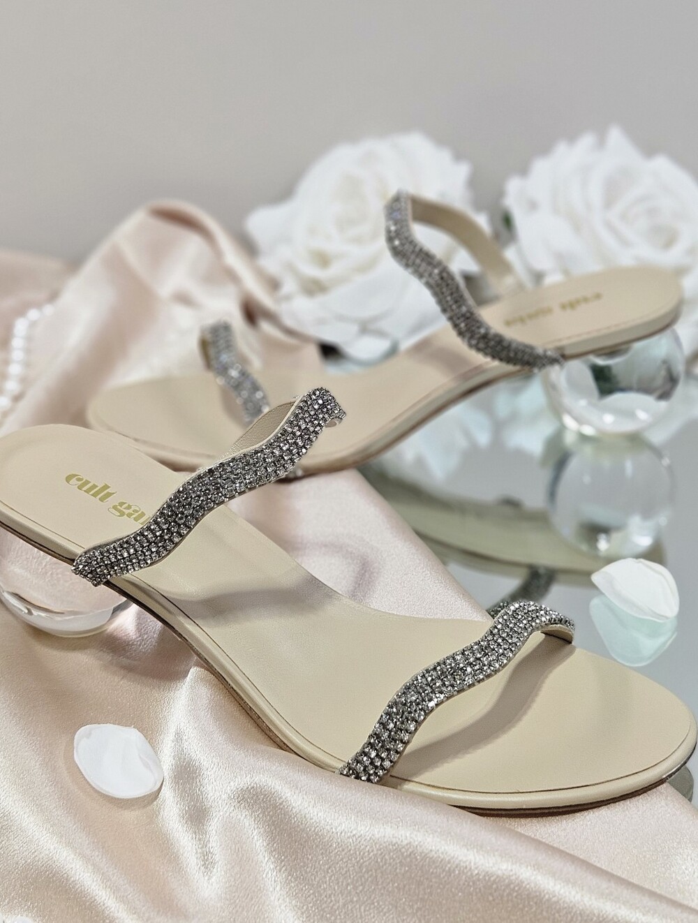Cult Gaia Aubrey Embellished Sandals Heels Clear Women 9 NIB 💎